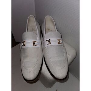 EUC La Milano Mens Fashion Dress Shoe Slip On Loafers Genuine Leather White‎ 12